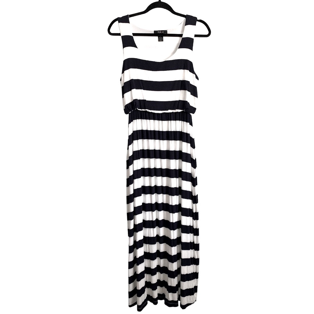 Style & Co Nautical Striped Sleeveless Maxi Dress